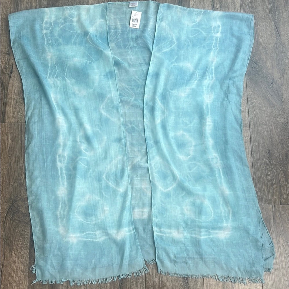 Blue Tie-Dye Kimono Shawl